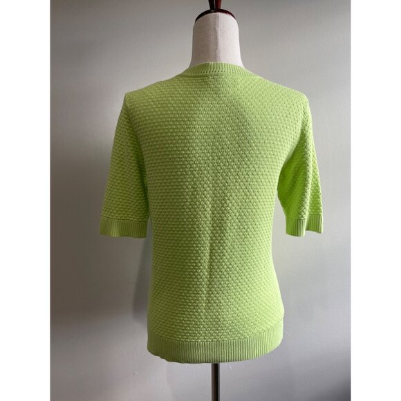 Christopher & Banks V-Neck Sweater Womens S Lime Green Short Sleeve - Picture 4 of 6